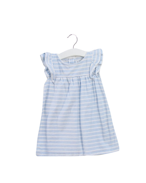 A Blue Short Sleeve Dresses from The Little White Company in size 6-12M for girl. (Front View)