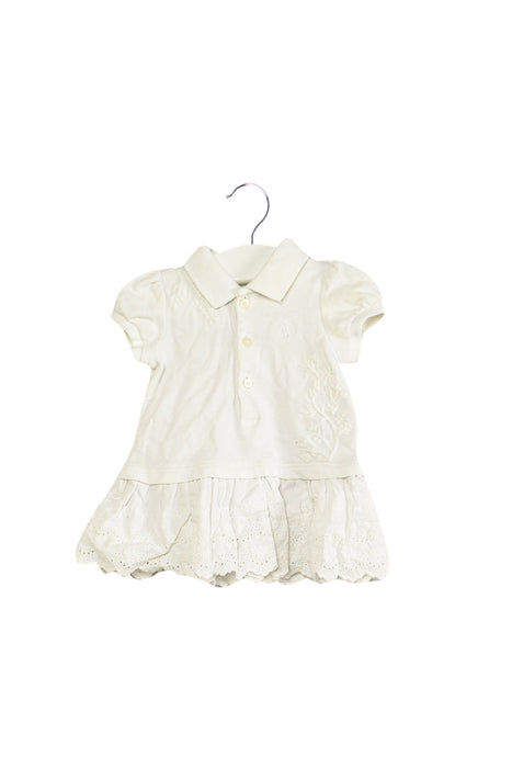 A White Short Sleeve Dresses from Ralph Lauren in size 0-3M for girl. (Front View)