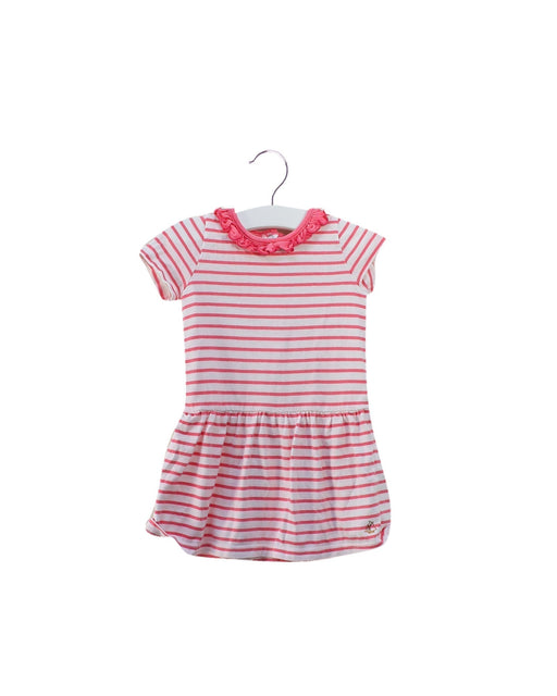 A Pink Short Sleeve Dresses from Petit Bateau in size 6-12M for girl. (Front View)
