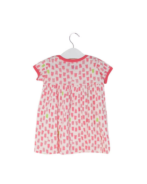A Pink Short Sleeve Dresses from Petit Bateau in size 3-6M for girl. (Back View)