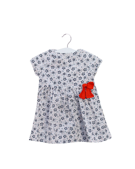 A Navy Short Sleeve Dresses from Petit Bateau in size 3-6M for girl. (Front View)