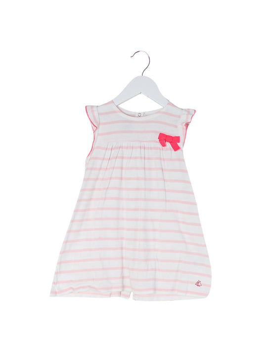 A White Short Sleeve Dresses from Petit Bateau in size 12-18M for girl. (Front View)