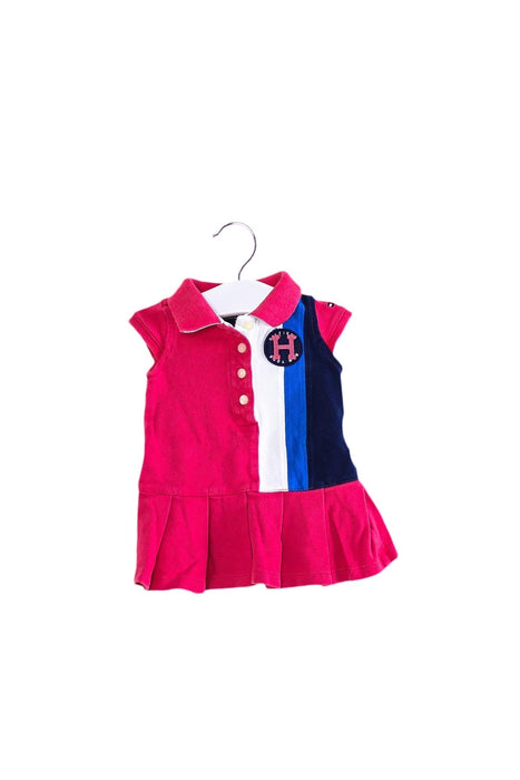 A Pink Short Sleeve Dresses from Tommy Hilfiger in size 3-6M for girl. (Front View)