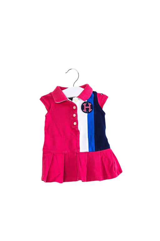 A Pink Short Sleeve Dresses from Tommy Hilfiger in size 3-6M for girl. (Front View)
