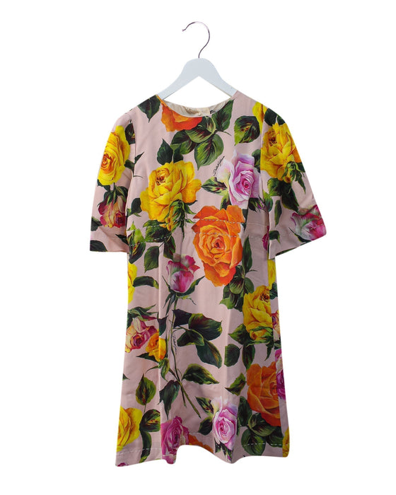 A Multicolour Short Sleeve Dresses from Dolce & Gabbana in size 9Y for girl. (Front View)