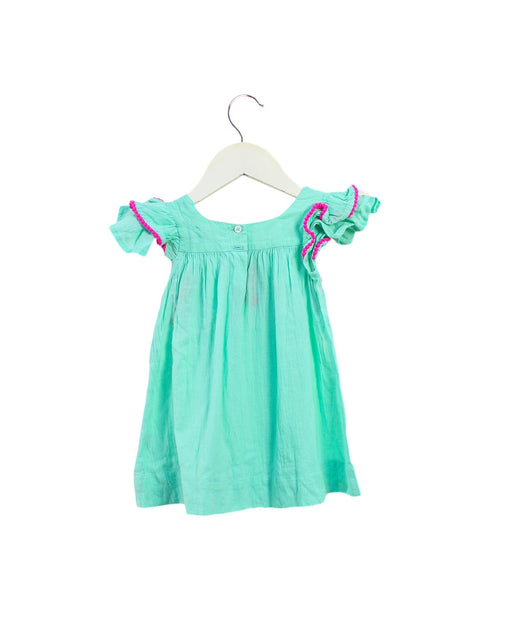 A Green Short Sleeve Dresses from Kidsagogo in size 6-12M for girl. (Front View)
