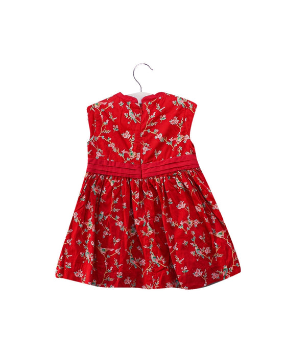 A Red Short Sleeve Dresses from Chateau de Sable in size 6-12M for girl. (Back View)