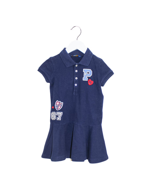 A Navy Short Sleeve Dresses from Polo Ralph Lauren in size 3T for girl. (Front View)