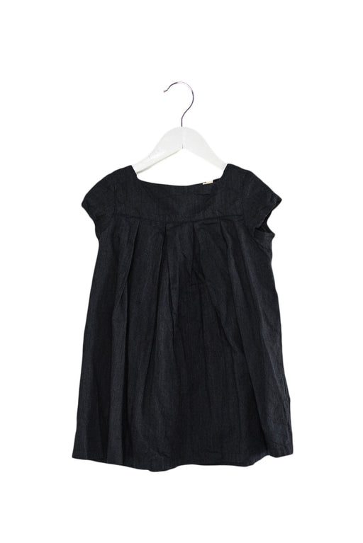 A Navy Short Sleeve Dresses from Bonton in size 4T for girl. (Front View)