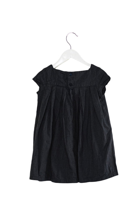 A Navy Short Sleeve Dresses from Bonton in size 4T for girl. (Back View)