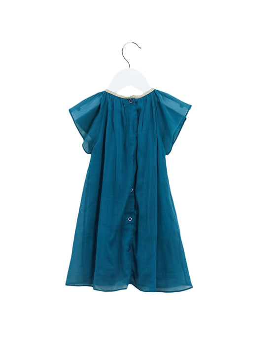 A Teal Short Sleeve Dresses from Wild & Gorgeous in size 6-12M for girl. (Back View)