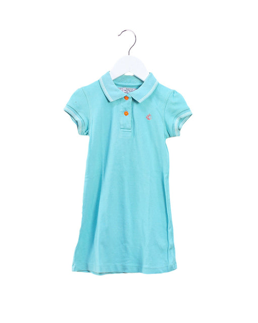 A Blue Short Sleeve Dresses from Petit Bateau in size 3T for girl. (Front View)
