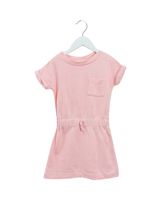 A Pink Short Sleeve Dresses from Seed in size 2T for girl. (Front View)
