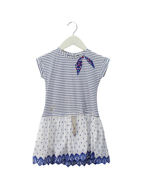 A White Short Sleeve Dresses from Catimini in size 3T for girl. (Front View)