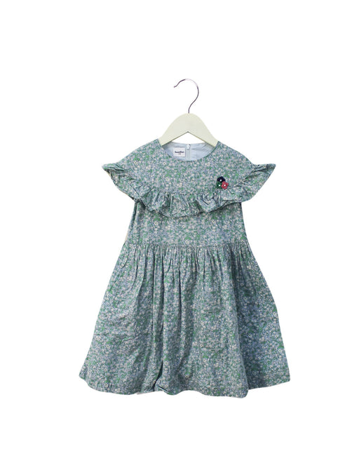 A Green Short Sleeve Dresses from Familiar in size 4T for girl. (Front View)