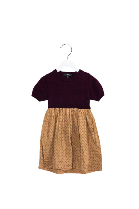 A Purple Short Sleeve Dresses from Velveteen in size 3T for girl. (Front View)