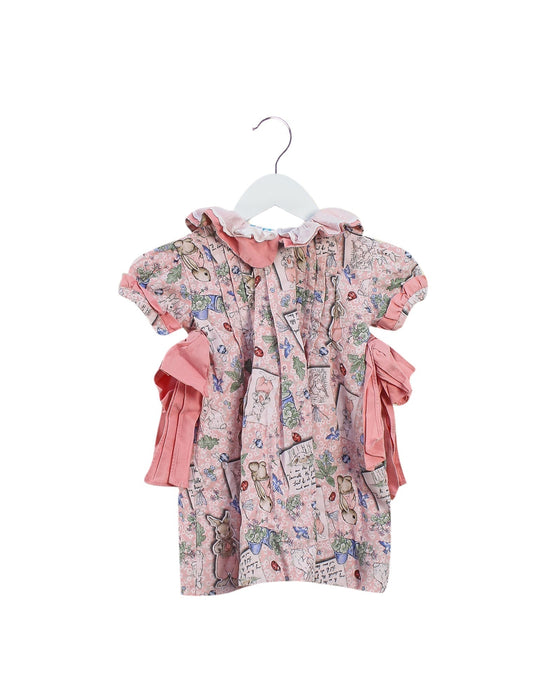 A Pink Short Sleeve Dresses from tic tac in size 2T for girl. (Front View)