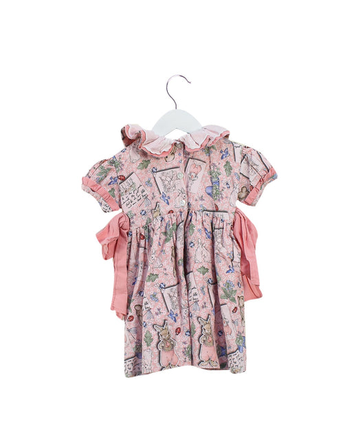 A Pink Short Sleeve Dresses from tic tac in size 2T for girl. (Front View)