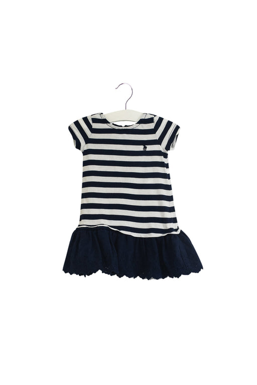 A Navy Dress Sets from Ralph Lauren in size 3-6M for girl. (Front View)