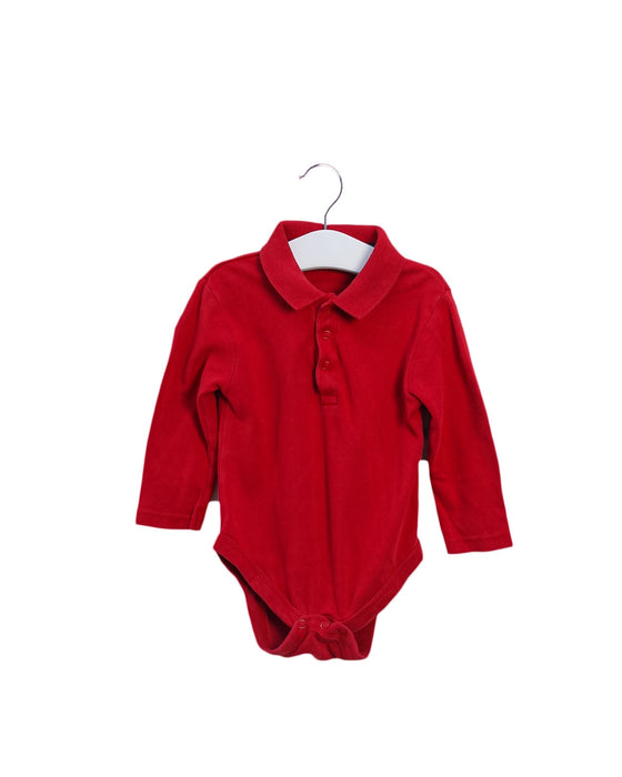 A Red Long Sleeve Bodysuits from Jojo Maman Bébé in size 6-12M for boy. (Front View)
