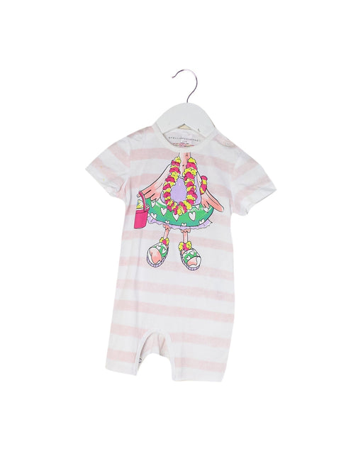A Pink Short Sleeve Rompers from Stella McCartney in size 6-12M for girl. (Front View)