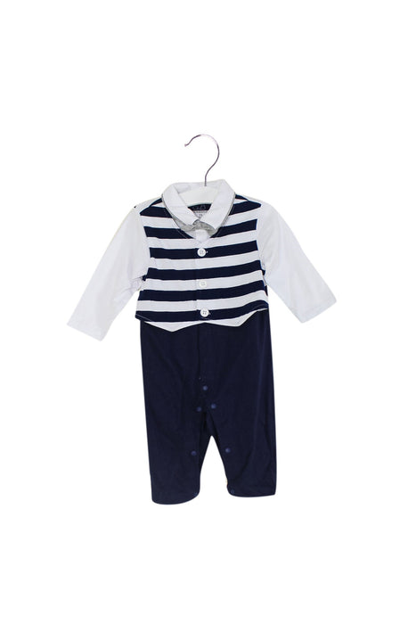 A Navy Long Sleeve Jumpsuits from Chickeeduck in size 6-12M for boy. (Front View)