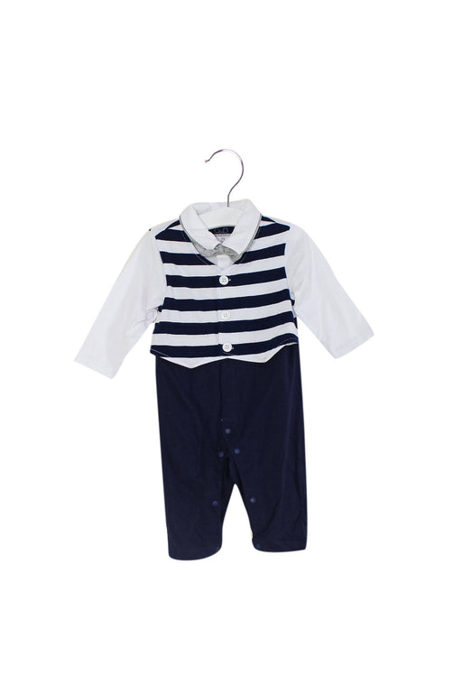 A Navy Long Sleeve Jumpsuits from Chickeeduck in size 6-12M for boy. (Front View)