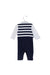 A Navy Long Sleeve Jumpsuits from Chickeeduck in size 6-12M for boy. (Back View)