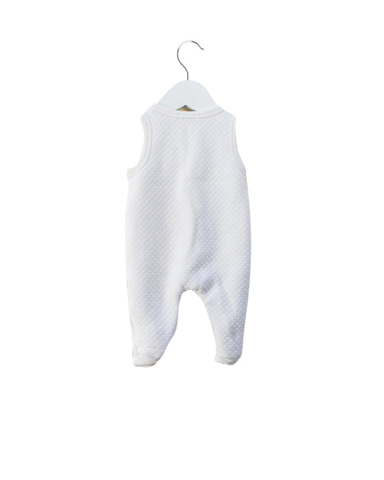 A White Sleeveless Jumpsuits from Jacadi in size 0-3M for boy. (Back View)
