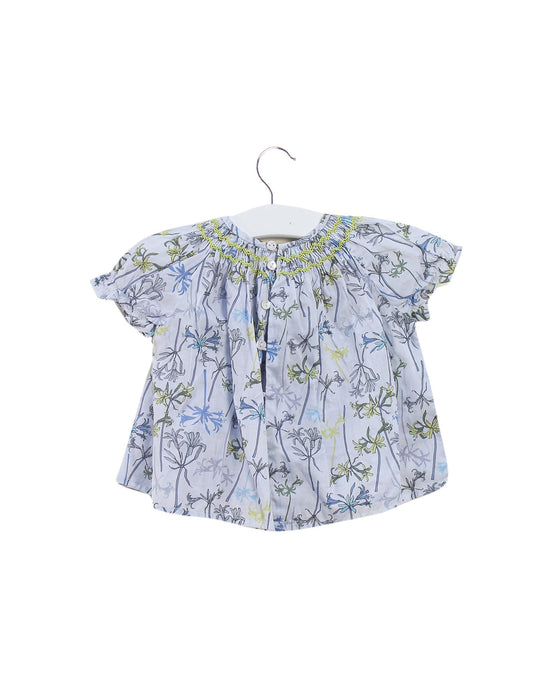 A Blue Short Sleeve Tops from Bonpoint in size 3-6M for girl. (Back View)