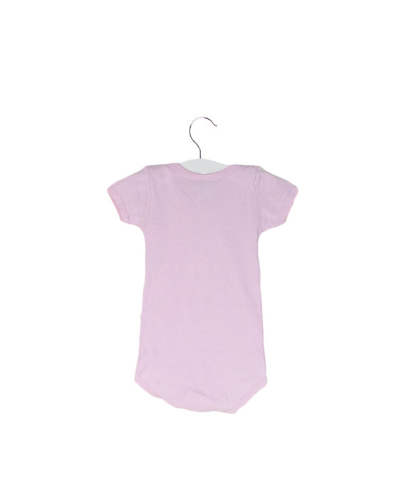 A Pink Short Sleeve Bodysuits from Petit Bateau in size 6-12M for girl. (Back View)