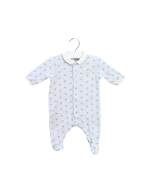 A Blue Long Sleeve Jumpsuits from Petit Bateau in size 0-3M for boy. (Front View)