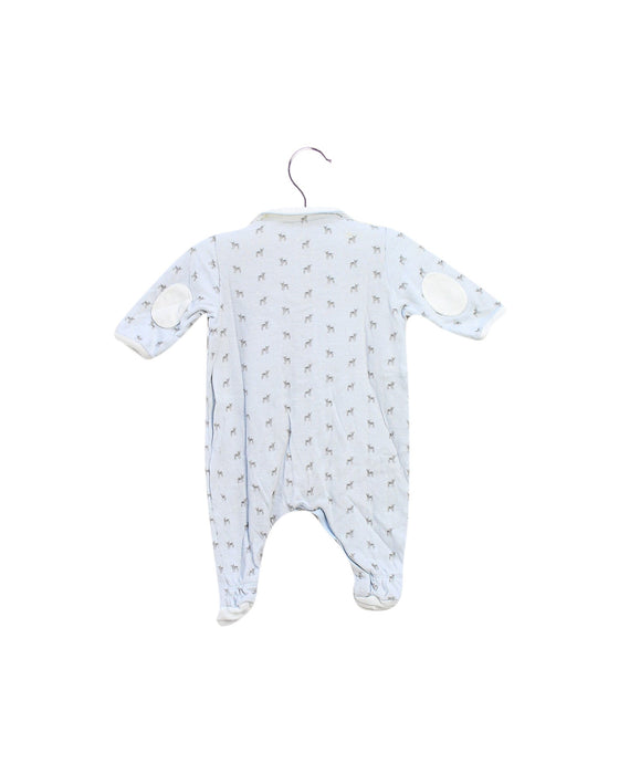 A Blue Long Sleeve Jumpsuits from Petit Bateau in size 0-3M for boy. (Back View)