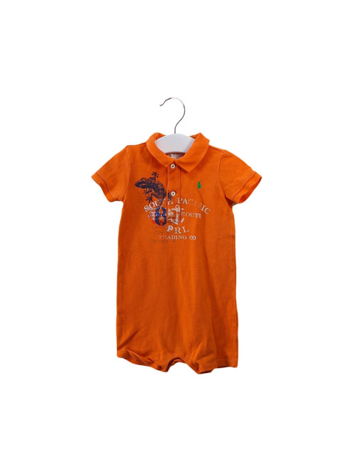 A Orange Short Sleeve Rompers from Ralph Lauren in size 6-12M for boy. (Front View)