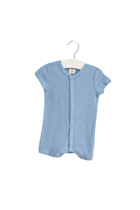 A Blue Short Sleeve Rompers from Seed in size 3-6M for boy. (Front View)