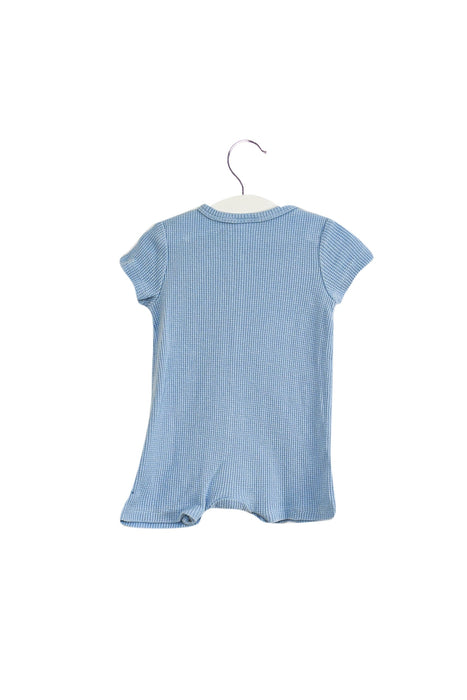 A Blue Short Sleeve Rompers from Seed in size 3-6M for boy. (Back View)