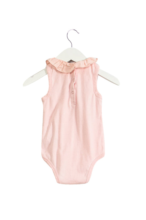 A Pink Long Sleeve Bodysuits from Cyrillus in size 3-6M for girl. (Back View)