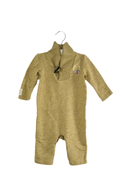 A Beige Long Sleeve Jumpsuits from Ralph Lauren in size 3-6M for girl. (Front View)