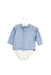 A Blue Long Sleeve Bodysuits from Cyrillus in size 6-12M for boy. (Front View)