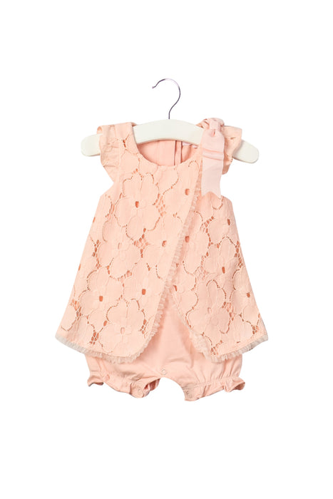 A Pink Sleeveless Rompers from Nicholas & Bears in size 0-3M for girl. (Front View)