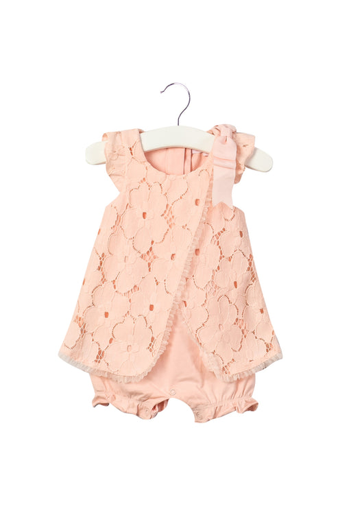 A Pink Sleeveless Rompers from Nicholas & Bears in size 0-3M for girl. (Front View)