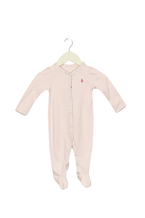 A Pink Long Sleeve Jumpsuits from Ralph Lauren in size 3-6M for girl. (Front View)
