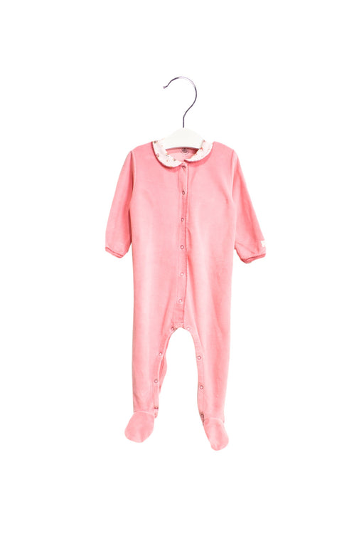 A Pink Long Sleeve Jumpsuits from Petit Bateau in size 6-12M for girl. (Front View)