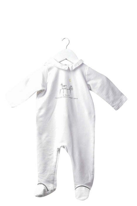 A White Long Sleeve Jumpsuits from Jacadi in size 0-3M for girl. (Front View)