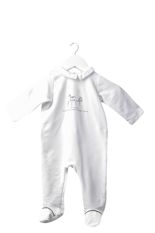 A White Long Sleeve Jumpsuits from Jacadi in size 0-3M for girl. (Front View)
