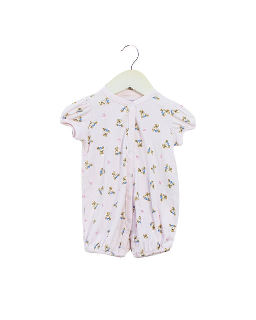A Pink Short Sleeve Rompers from Ralph Lauren in size 0-3M for girl. (Front View)