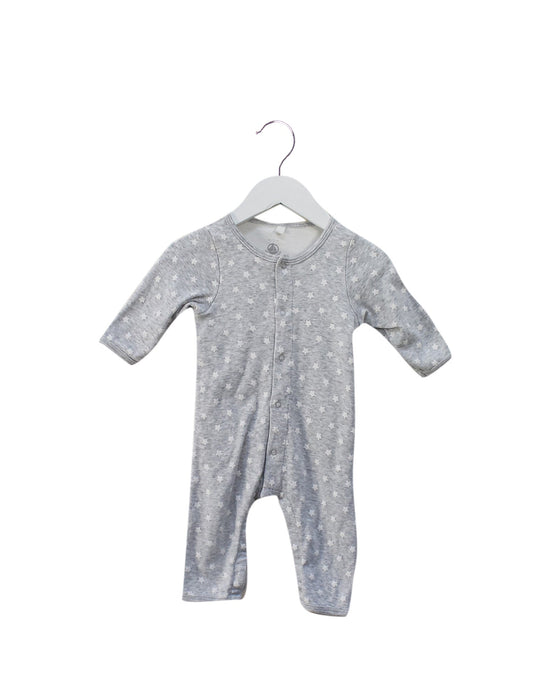 A Grey Long Sleeve Jumpsuits from Petit Bateau in size 3-6M for boy. (Front View)