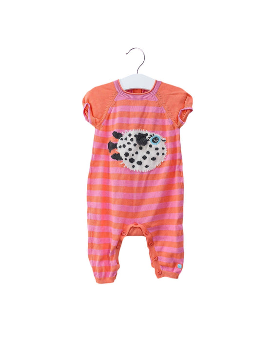 A Orange Short Sleeve Jumpsuits from The Bonnie Mob in size 3-6M for girl. (Front View)