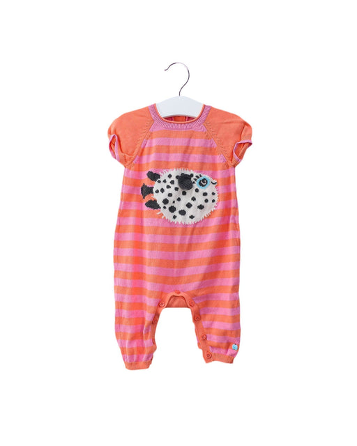 A Orange Short Sleeve Jumpsuits from The Bonnie Mob in size 3-6M for girl. (Front View)