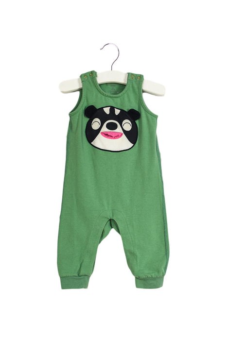 A Green Sleeveless Jumpsuits from Polarn O. Pyret in size 0-3M for neutral. (Front View)